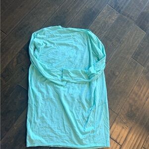 Lululemon back in action long. Light Blue Long Sleeve like a robe. Size 0